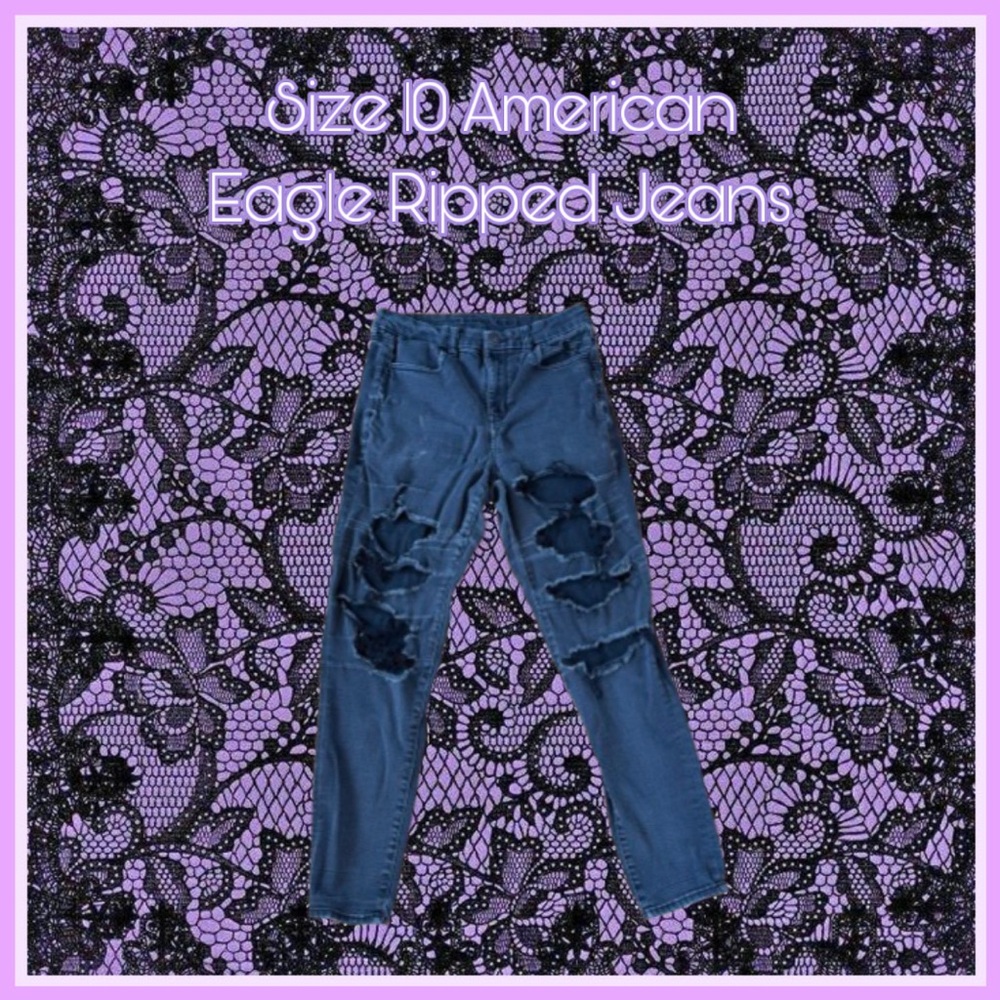American Eagle Black Ripped Jeans